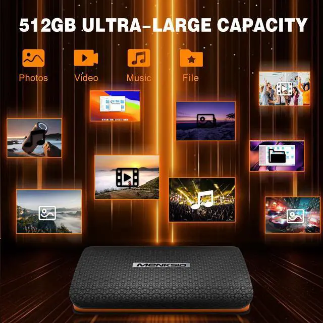 Alt view image 5 of 5 - MENKSID 512GB External SSD, USB 3.2 External Solid State Drive, Up to 600MB/s Read Speed, Portable Solid State Drive, with 2 in 1 USB C Cable, Reliable Storage for USB-C Smartphone, PC, Tablet