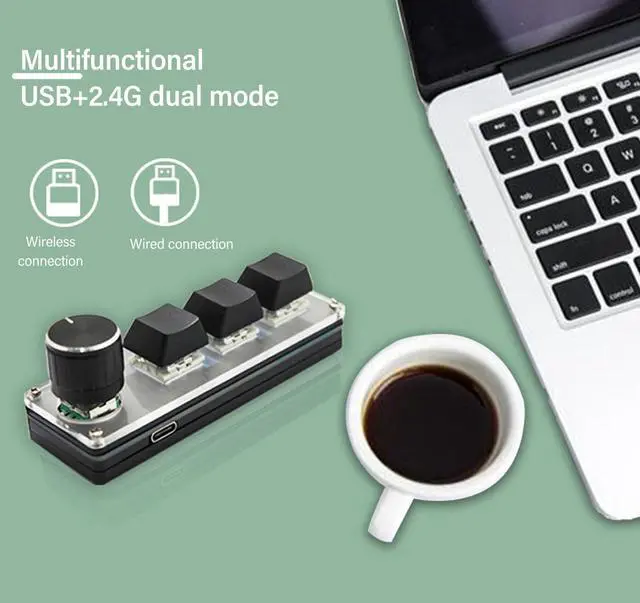 Alt view image 2 of 5 - Miriam Song 3 Key Keyboard: USB Wired and 2.4G Link Hot Swappable All Programmable Keypad with Knob, SAYO Device Rapid Trigger Keyboard