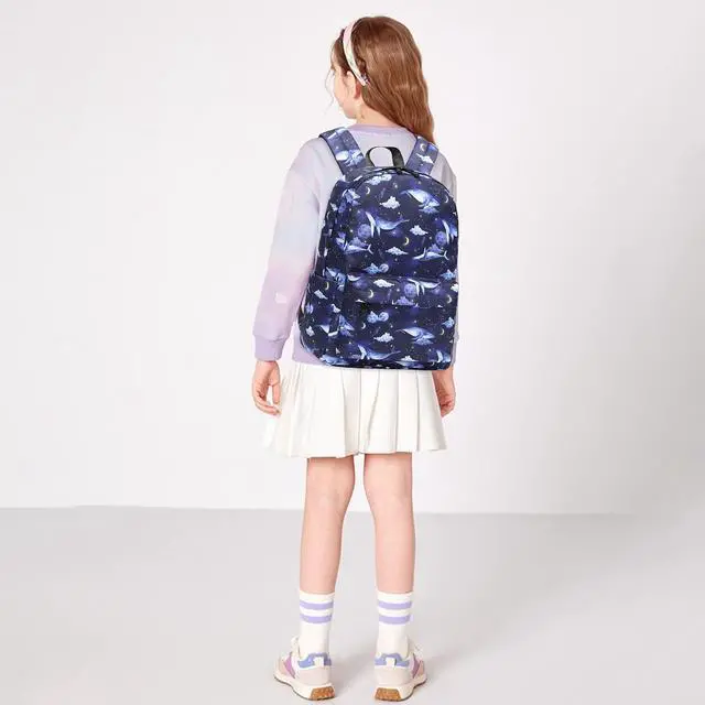 Alt view image 2 of 5 - MIRLEWAIY Kids School Backpack For Teen School Girls Elementary Book Bag Travel Basic Water-resistent, Whales in Dark Sky