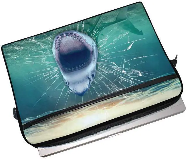 Alt view image 3 of 4 - MRMIAN ALAZA Abstract Underwater Big Mouth Shark 15 inch Laptop Case Shoulder Bag Crossbody Briefcase for Women Men Girls Boys with Shoulder Strap Handle, Back to School Gifts