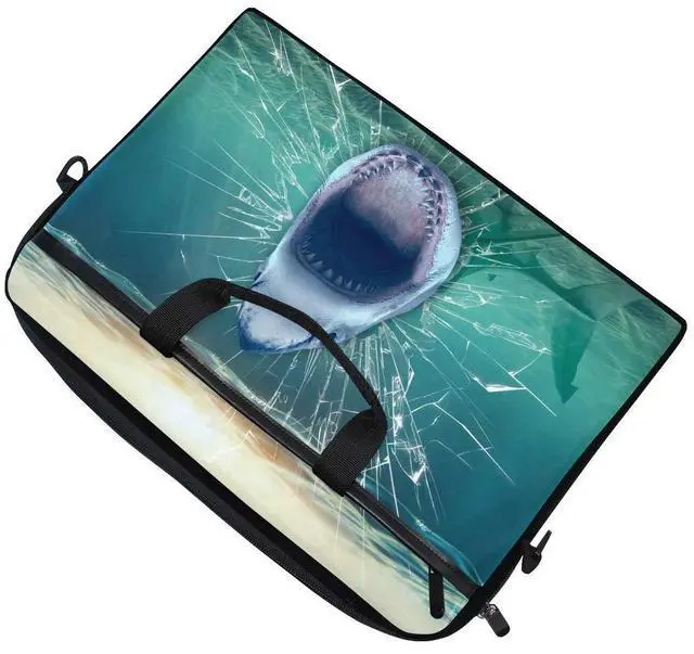 Alt view image 4 of 4 - MRMIAN ALAZA Abstract Underwater Big Mouth Shark 15 inch Laptop Case Shoulder Bag Crossbody Briefcase for Women Men Girls Boys with Shoulder Strap Handle, Back to School Gifts