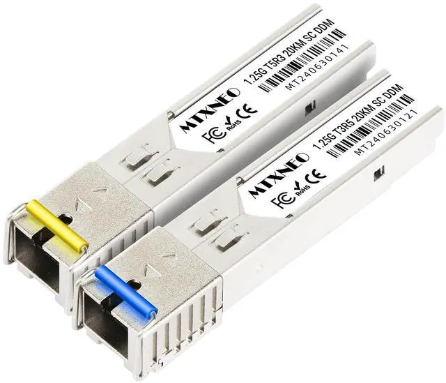 Alt view image 2 of 5 - One Pair of 1.25G SFP WDM SC Bidi Transceiver 1000Base-BIDI SingleMode Simplex Fiber Module SMF 1310nm/15500nm DDM up to 20 km for Cisco GLC-BX-D, Ubiquiti UniFi UF-SM-1G-S, Mikrotik and More