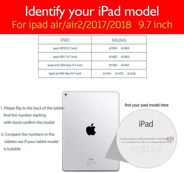 Alt view image 2 of 5 - NANRUIL for Ipad Case 9.7-inch 5th/6th Gen 2017/2018 and Air 1st/2nd Generation 2013/2014 Genuine Leather Cover Protective Shell,Auto Wake/Sleep.Black