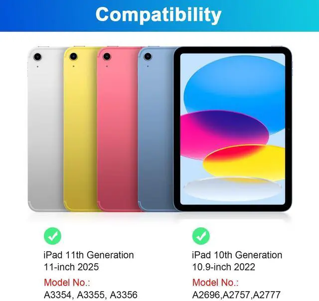 Alt view image 2 of 5 - Nsyee Keyboard Case for iPad 10th Generation 10.9 inch 2022 and iPad 11th Generation A16 11 inch 2025, Detachable Bluetooth Keyboard Case with Wireless Keyboard and Trackpad for ipad 10th/11th Gen