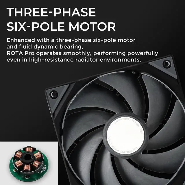 Alt view image 2 of 5 - TRYX ROTA PRO 140 140mm Case Fan 4-Pin PWM LCP Material FDB Case Fan 1650RPM with 100.3CFM Airflow High-Performance Quiet Operation