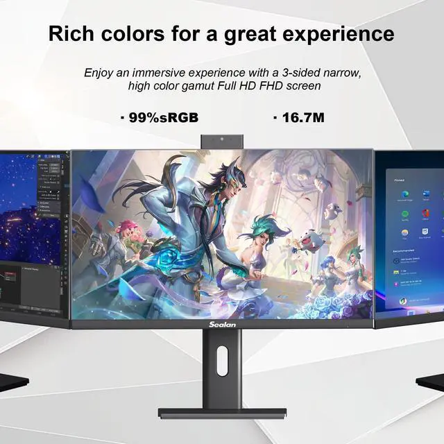 Alt view image 5 of 5 - Sealan All-in-One Computers Business Desktop 24" FHD 60Hz Display, Intel Core i7-13620H, 16GB DDR4 RAM, 512GB SSD, Webcam, HDMI, Type-C, Wi-Fi 6, Wired Keyboard & Mouse, Windows 11 Home