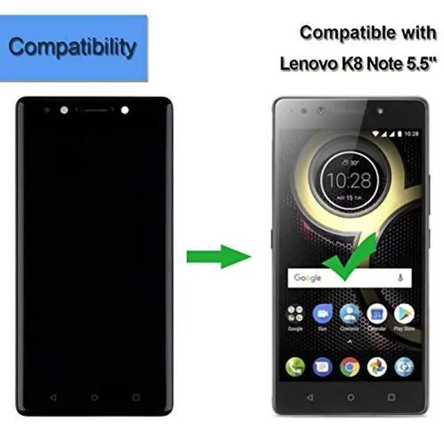 Alt view image 4 of 4 - LCD Screen Compatible with Lenovo K8 Note 5.5" inch LCD Touch Screen Display Assembly with Tools+Frame(Black)