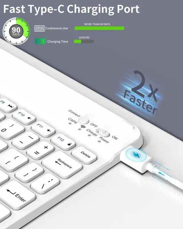 Alt view image 3 of 5 - SQBEBS for iPad Case wtih Keyboard for iPad 9th/8th/7th Generation 10.2 inch, Detachable Bluetooth Keyboard, Stand Folio Keyboard Cover with Pencil Holder for iPad 10.2 2021/2020/2019, Purple Gray