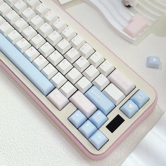 Alt view image 5 of 5 - Sumgsn 164 Keys Translucent Pink Keycaps PBT Doubleshot Cherry Profile Keycaps Set Fit for 61/64/87/104/108 Cherry Mx Switches Mechanical Keyboards
