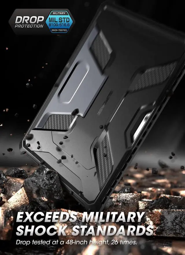 Alt view image 3 of 5 - SUPCASE Unicorn Beetle Pro Series Rugged Protective Case for Microsoft Surface Pro 8 (2021), Black