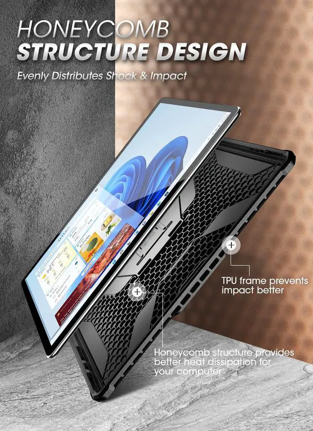 Alt view image 4 of 5 - SUPCASE Unicorn Beetle Pro Series Rugged Protective Case for Microsoft Surface Pro 8 (2021), Black