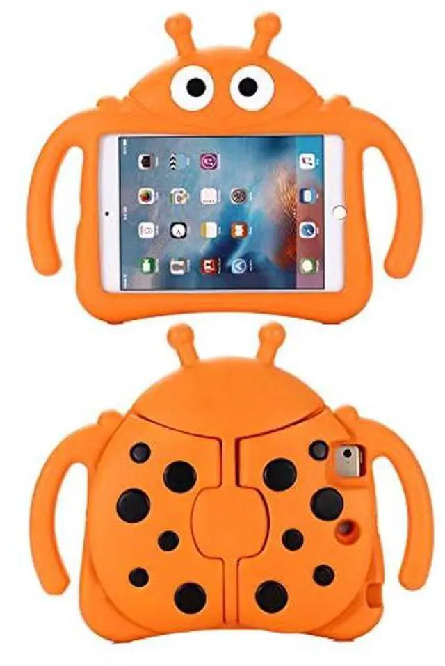 Main image of Tading Kids Case for Apple iPad Mini 5/4/3/2/1 7.9 inch Only, Kids Proof Lightweight EVA Foam Stand Cover for iPad Mini, Mini 5 (2019), Mini 4, iPad Mini 3rd Generation, Mini 2 - Ladybug, Orange
