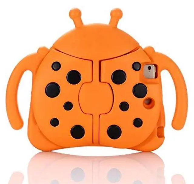 Alt view image 3 of 5 - Tading Kids Case for Apple iPad Mini 5/4/3/2/1 7.9 inch Only, Kids Proof Lightweight EVA Foam Stand Cover for iPad Mini, Mini 5 (2019), Mini 4, iPad Mini 3rd Generation, Mini 2 - Ladybug, Orange