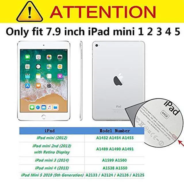 Alt view image 2 of 5 - Tading Kids Case for Apple iPad Mini 5/4/3/2/1 7.9 inch Only, Kids Proof Lightweight EVA Foam Stand Cover for iPad Mini, Mini 5 (2019), Mini 4, iPad Mini 3rd Generation, Mini 2 - Ladybug, Orange