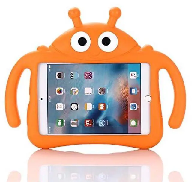 Alt view image 4 of 5 - Tading Kids Case for Apple iPad Mini 5/4/3/2/1 7.9 inch Only, Kids Proof Lightweight EVA Foam Stand Cover for iPad Mini, Mini 5 (2019), Mini 4, iPad Mini 3rd Generation, Mini 2 - Ladybug, Orange