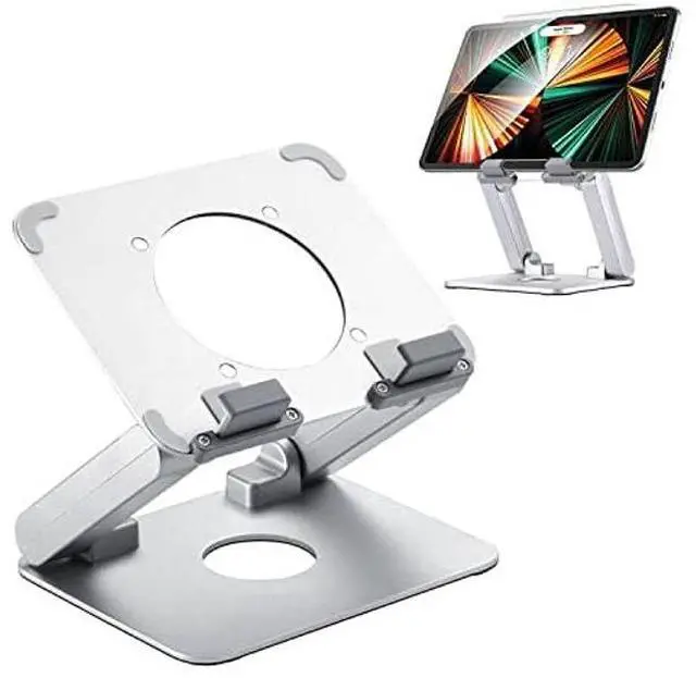 Alt view image 2 of 5 - TACOMEGE Heavy Drawing Tablet Stand Solid Aluminum for 4.7-13" Tablets, 15.6" Portable Monitor, Foldable Holder for iPad, Samsung Tab, Kindle, Etc