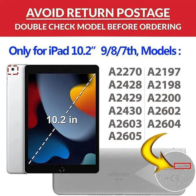 Alt view image 2 of 5 - Tading Ladybug Case for New iPad 10.2 2021/2020/2019-9th/8th/7th Generation for Kids, Cute Cartoon Shockproof Handle Stand Case Cover - Rose