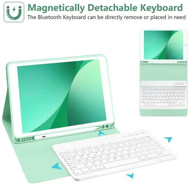 Alt view image 5 of 5 - TaIYanG Keyboard Case for iPad 10.2" 9th Generation 2021/ 8th Gen 2020 Case for iPad 10.2 7th 2019, Wireless Bluetooth Keyboard for iPad Air 3rd Gen/iPad Pro 10.5"/iPad 10.2" Case with Pencil Holder
