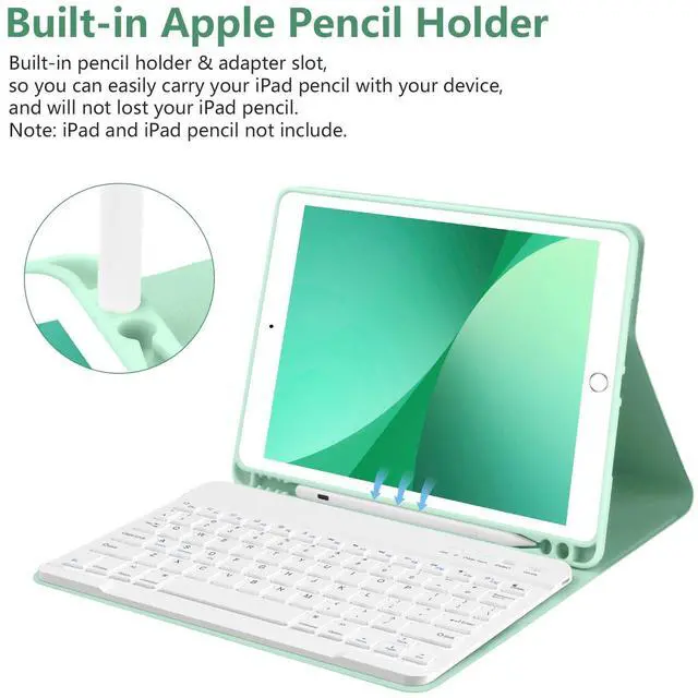 Alt view image 4 of 5 - TaIYanG Keyboard Case for iPad 10.2" 9th Generation 2021/ 8th Gen 2020 Case for iPad 10.2 7th 2019, Wireless Bluetooth Keyboard for iPad Air 3rd Gen/iPad Pro 10.5"/iPad 10.2" Case with Pencil Holder
