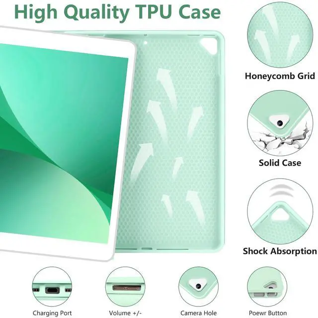 Alt view image 2 of 5 - TaIYanG Keyboard Case for iPad 10.2" 9th Generation 2021/ 8th Gen 2020 Case for iPad 10.2 7th 2019, Wireless Bluetooth Keyboard for iPad Air 3rd Gen/iPad Pro 10.5"/iPad 10.2" Case with Pencil Holder