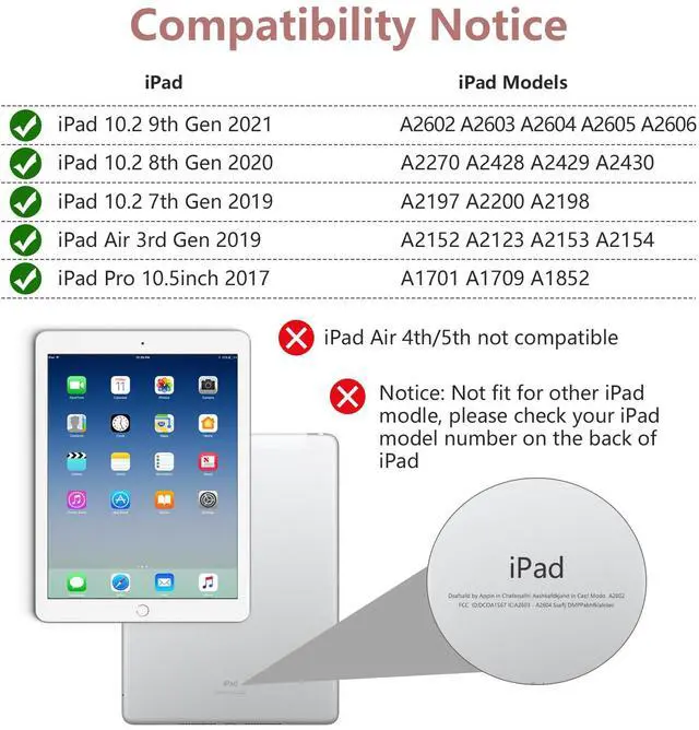Alt view image 2 of 5 - TaIYanG Keyboard Case for iPad 9th/8th/7th Generation,Folio Keyboard Case for iPad 10.2" 2021/2020/2019/iPad Air 3rd Gen 2019/iPad Pro 10.5 2017 Case with Pencil Holder, Auto Wake/Sleep Function, Pink