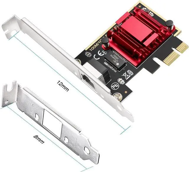 Alt view image 3 of 5 - Tenext Realtek Chipset 2.5Gb Gigabits Gbps PCIe PCI Express Ethernet Network Interface Card Adapter with Low Profile Bracket for Desktop PC/Mac(No Software)