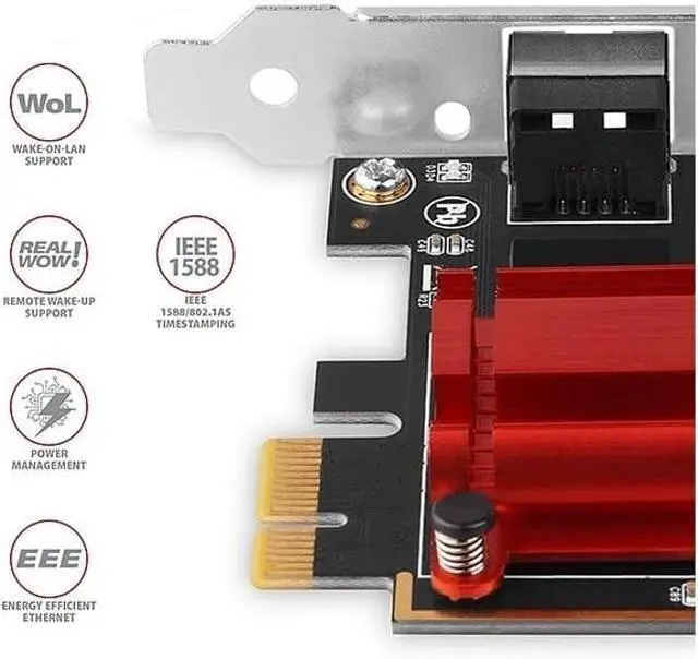 Alt view image 4 of 5 - Tenext Realtek Chipset 2.5Gb Gigabits Gbps PCIe PCI Express Ethernet Network Interface Card Adapter with Low Profile Bracket for Desktop PC/Mac(No Software)