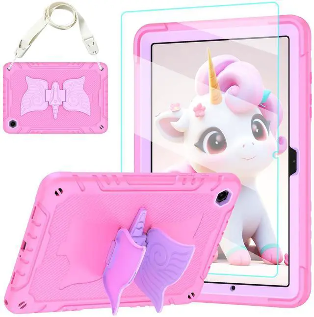 Main image of TOMORRY Case for Samsung Galaxy Tab A9+/ A9 Plus 11 inch 2023 with Tempered Glass Screen Protector,Unicorn Stand Shoulder Strap,Shockproof for Galaxy Tab A9 Plus Tablet Case Kids Girls (Pink)