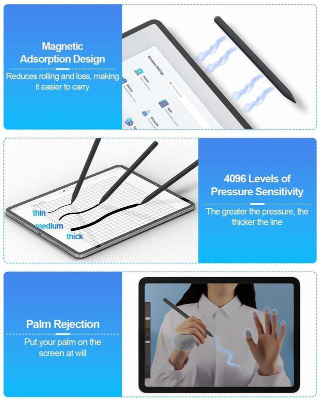 Alt view image 3 of 5 - Surface Pro Pen Stylus - Stylus Pen for Microsoft Surface Pro 7/11/10/9/8/X/6/5/4/3, Surface Pen for Surface Go 2/3/4/Book/Studio/Microsoft Surface Laptop (2024) Windows 11 Copilot+ PC Surface Stylus