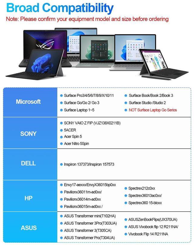Alt view image 5 of 5 - Surface Pro Pen Stylus - Stylus Pen for Microsoft Surface Pro 7/11/10/9/8/X/6/5/4/3, Surface Pen for Surface Go 2/3/4/Book/Studio/Microsoft Surface Laptop (2024) Windows 11 Copilot+ PC Surface Stylus