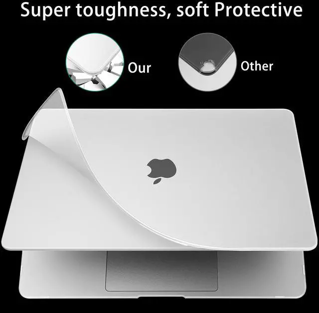 Alt view image 4 of 5 - Tuiklol Case for MacBook Air 13 inch 2022 2020 2019 2018 Release M1 A2337 A2179 A1932,Plastic Laptop Hard Shell Case for Retina Display and Touch ID with MacBook Air 13.3'' Cover,Clear