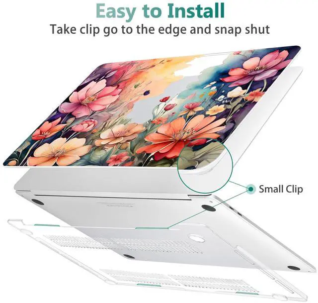 Alt view image 3 of 5 - Tuiklol Case for 2022 MacBook Pro 13 Inch M2 Clip, 2021 2020 Release M1 A2338 A2289 A2251, Hard Shell Case for MacBook Pro 13.3" with Touch Bar Fits Touch ID and Retina Display, llustration