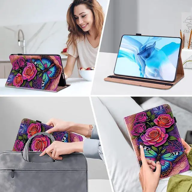 Alt view image 5 of 5 - TUOLISG Case for 7" Kindle Paperwhite 12th Generation 2024 & Kindle Colorsoft Signature Edition, Multi-Angle Viewing PU Leather Case with Card Slot for Kindle Paperwhite 2024 - Colorful Butterfly