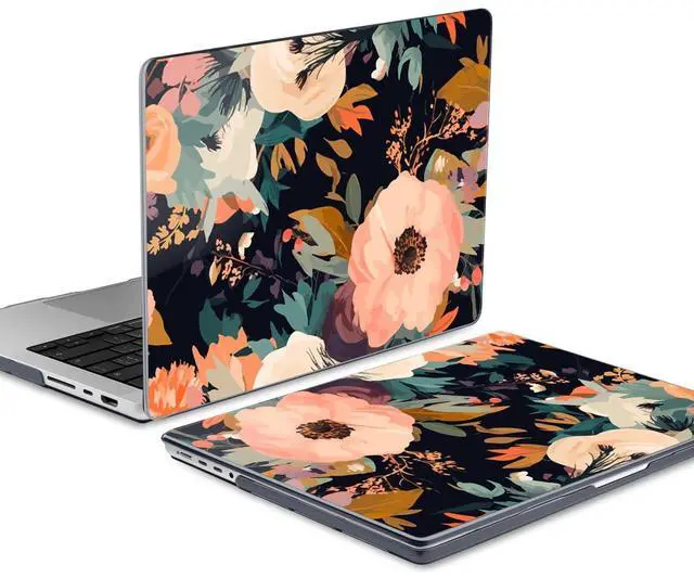 Alt view image 5 of 5 - TWOLSKOO Compatible with M4 MacBook Pro 14 inch Case 2024-2021 Release Chip Models M4 M3 M2 M1 Pro Max, Plastic Hard Shell & Keyboard Cover & Type C Adapter, & Screen Protector, Bright Abstract Flower