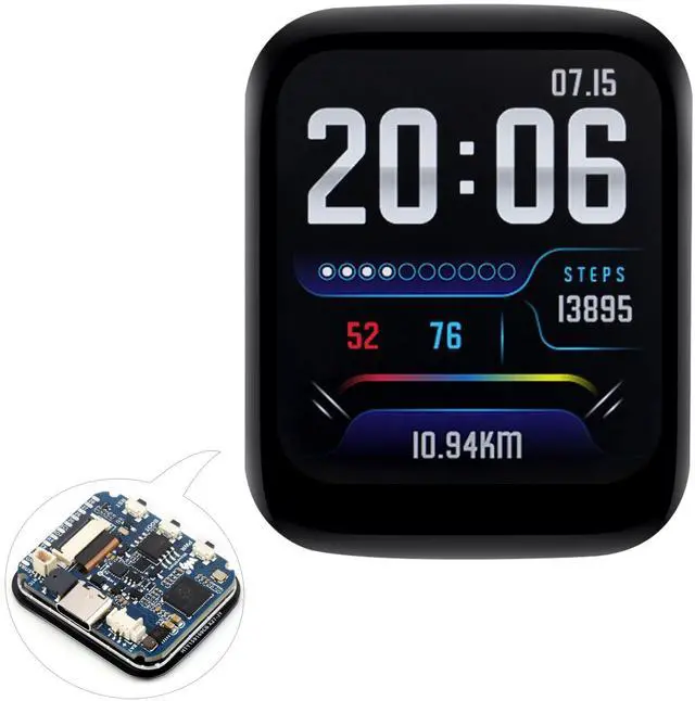 Main image of UeeKKoo RP2040 Microcontroller Development Board with 1.69inch Touch Round LCD 240x280, Based on Pi RP2040, Dual-core Arm Processor, 16MB Flash,Accelerometer and Gyroscope Sensor, Type-C Connector