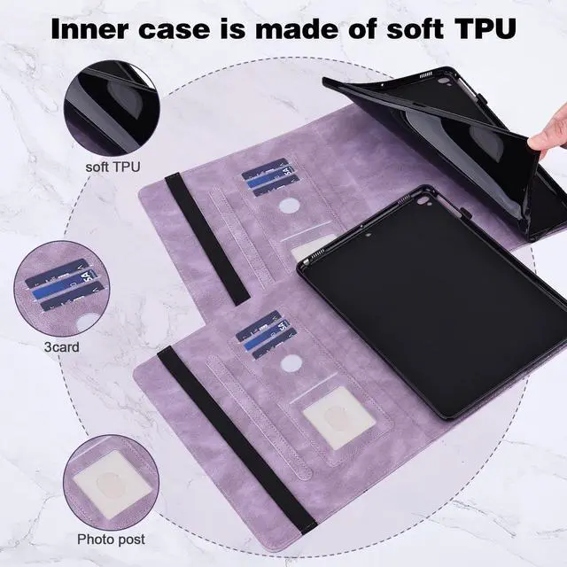 Alt view image 3 of 5 - VODEFOX Case for  Kindle Fire Max 11 Case (13th Generation, 2023 Release) 11",PU Leather Folio Stand Embossed Butterfly Stand Cover with Elastic Band Stylus for Fire Max 11 Tablet - Purple