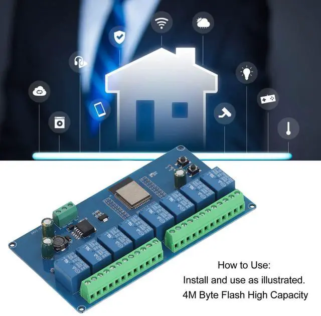 Alt view image 2 of 5 - DC5-30V 8 Channel Relay Module Programmable BLE Development Board 8 Channel Relay for Secondary Development Board Learning Smart Home Control