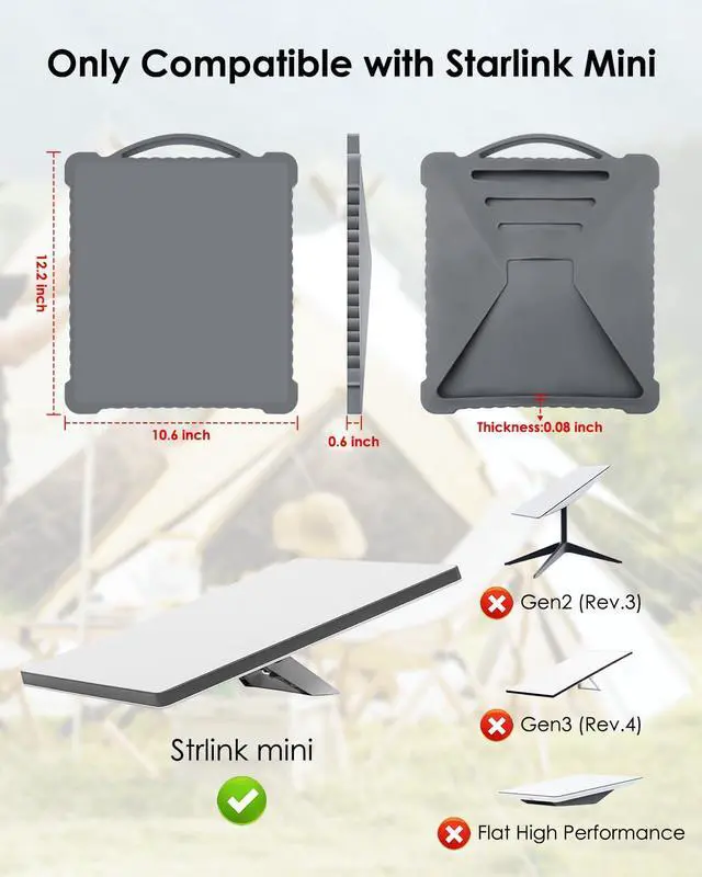 Alt view image 2 of 5 - Upgrade Starlink Mini Case Cover, Soft Silicone Case Fit for Starlink Mini Satellite Dish, Portable Starlink Mini Protective Case Suitable for Outdoor Camping Hiking, Anti-Bump, Anti-Corrosion,Grey