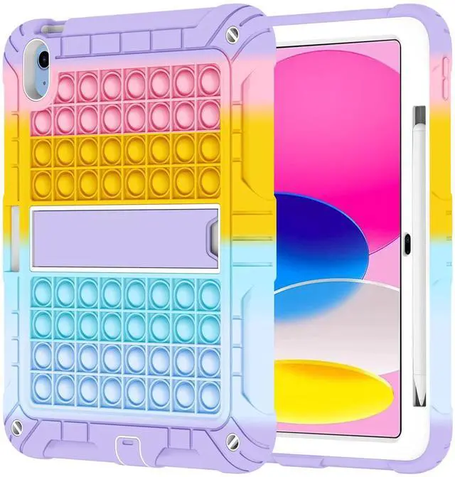 Main image of XZC Case for iPad (A16) 11th Generation 11 Inch 2025/ iPad 10th Generation 10.9 Inch 2022, Heavy Duty Shockproof Rugged Protective Case for iPad 10.9 Inch 2022 Release (Rainbow 2)