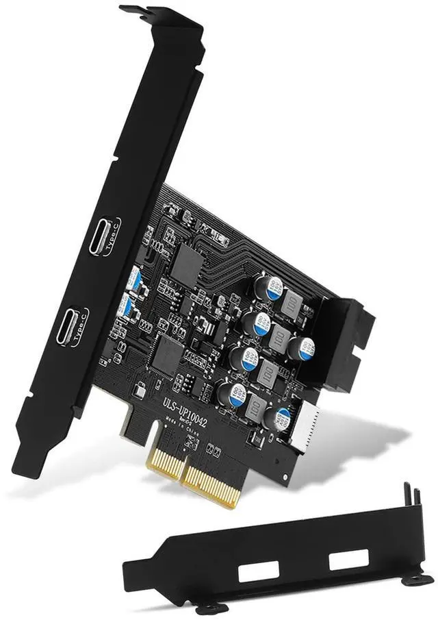 Main image of YEELIYA USB C PCIe Card SuperSpeed 10Gbps with 2 USB C and 2 Internal Port(Type-E,19 Pin USB 3.0 Header) PCI-E Expansion Cards PCI Express Front Panel Adapter for Desktop PC