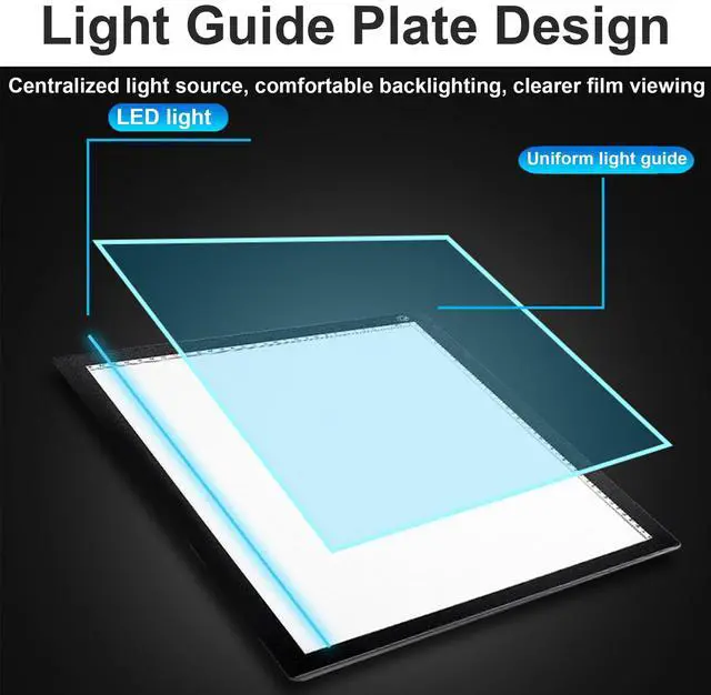 Alt view image 4 of 5 - YCCLDIPL A4 Slide Viewer |Film Negatives & Old Slides Scanning Light Box | Light Pad Backlight | Negative Viewer | Hands-Free Ultra-Thin Ultimate Brightness (Includes USB Adapter) - Black