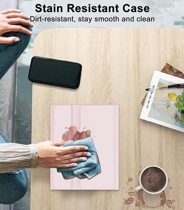 Alt view image 5 of 5 - YEHOBU for Samsung Galaxy Tab A9 Plus Case with Keyboard 11 inch, Folio Cover with S Pen Holder, Detachable Bluetooth Keyboard Case for Tablet A9+ 5G 11'' 2023 Pink