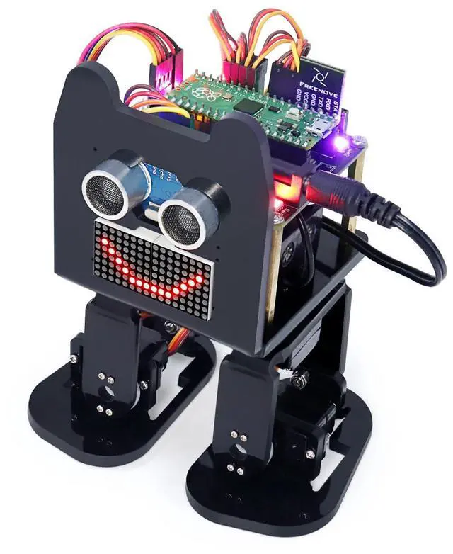 Main image of Freenove Bipedal Robot Kit for Raspberry Pi Pico (Included) (Compatible with Arduino IDE), LED Matrix Expressions, Obstacle Avoidance, Colorful Lights, Buzzer, Speaker, App