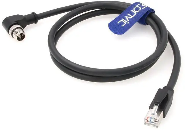 Main image of Eonvic Ethernet Cable M12 X-Type Right Angle 8 Position to RJ45 Waterproof Industrial Shielded Network High Flex Cable for Cognex