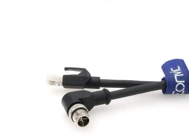 Alt view image 3 of 5 - Eonvic Ethernet Cable M12 X-Type Right Angle 8 Position to RJ45 Waterproof Industrial Shielded Network High Flex Cable for Cognex