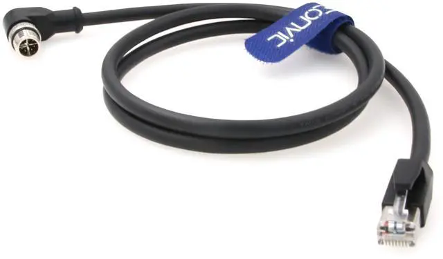 Alt view image 4 of 5 - Eonvic Ethernet Cable M12 X-Type Right Angle 8 Position to RJ45 Waterproof Industrial Shielded Network High Flex Cable for Cognex