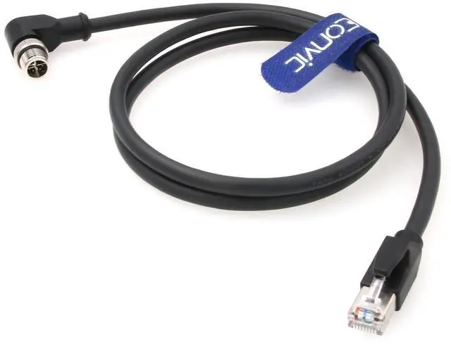 Alt view image 5 of 5 - Eonvic Ethernet Cable M12 X-Type Right Angle 8 Position to RJ45 Waterproof Industrial Shielded Network High Flex Cable for Cognex