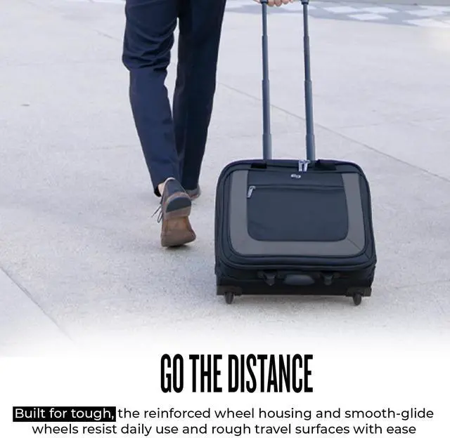 Alt view image 5 of 5 - Solo New York Rolling Case with Wheels - Roller Laptop Bag, Wheeled Briefcase for Women & Men, Carry On Size for Travel, Fits 17.3" Computer - Bryant, Black & Grey