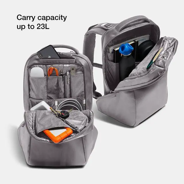 Alt view image 5 of 5 - Incase ICON Durable Travel Backpack + Laptop Bag Made with Strong 840 Nylon - Fits 16-inch Laptop - Compact Carry On Backpack for Travel - Conte Grey