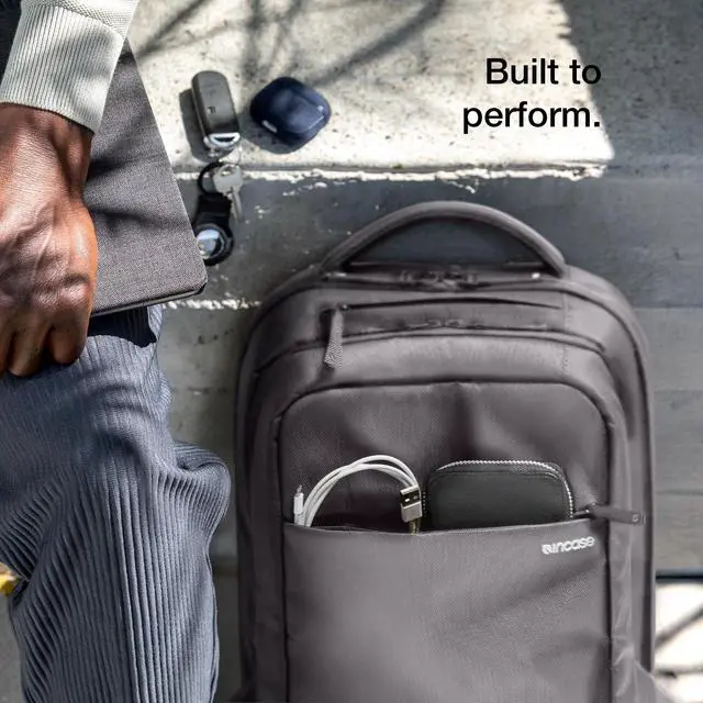 Alt view image 2 of 5 - Incase ICON Durable Travel Backpack + Laptop Bag Made with Strong 840 Nylon - Fits 16-inch Laptop - Compact Carry On Backpack for Travel - Conte Grey